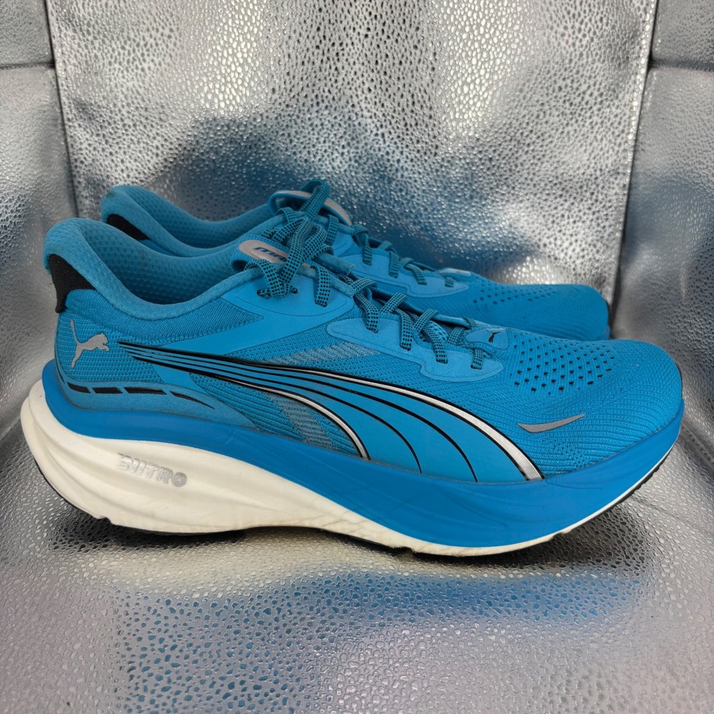 Puma Magnify Nitro 2 Mens Running Shoes Blue Silver 311046-05 Size 10